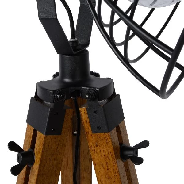 Lucide JOSHUA - Vloerlamp - 1xE27 - Zwart - detail 6